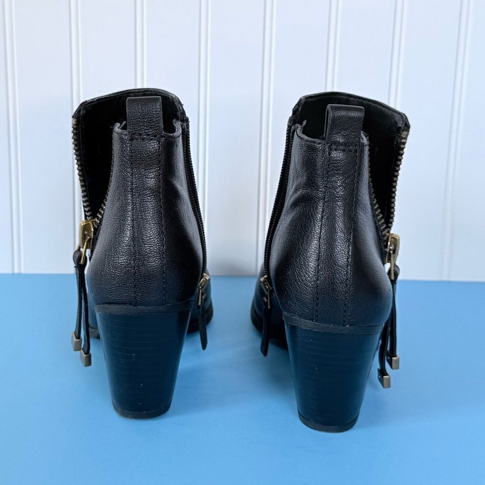 Franco Sarto Diana Dual Side Zip Leather Ankle Booties Size 7M - Picture 14 of 17